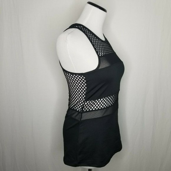 Material Girl Active Black Racerback Mesh Tank - Picture 4 of 7